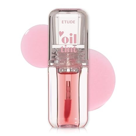 ETUDE Dear Darling Oil Tint #5 Red Oil 4.2g | High Moisturizing and Strong Hydrating Lip Oil/Lip Gloss | Smooth and Moist Lips | Non-Sticky Lip Oil Tint For Dry Lips | K-beauty